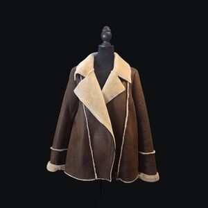 Forever 21 Brown and Cream Teddy Jacket